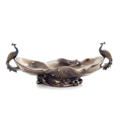 Peacocks: Symbol of prestige and beauty in a Gondola Bowl 17.5x44.5cm with Veronese Bronze Electrolysis, for fruit Veronese 1 - 
