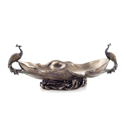 Peacocks: Symbol of prestige and beauty in a Gondola Bowl 17.5x44.5cm with Veronese Bronze Electrolysis, for fruit Veronese 3 - 