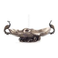 Peacocks: Symbol of prestige and beauty in a Gondola Bowl 17.5x44.5cm with Veronese Bronze Electrolysis, for fruit Veronese 3 - 