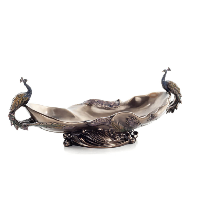 Peacocks: Symbol of prestige and beauty in a Gondola Bowl 17.5x44.5cm with Veronese Bronze Electrolysis, for fruit Veronese 5 - 