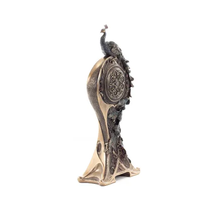 Peacock Clock 16x35.5cm Veronese Bronze Electrolysis, Modern Decorative Veronese 3 - grifon.se 