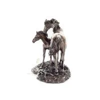 Häst eller Equine, fria hästar i naturen, 15 cm. Helkroppstatyett med brons elektroplätering Veronese Veronese 2 - grifon.se 