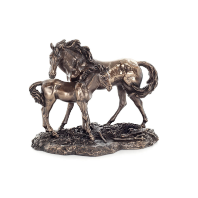 HÃ¤st eller Equine, fria hÃ¤star i naturen, 15 cm. Helkroppstatyett med brons elektroplÃ¤tering Veronese Veronese 5 - grifon.se 