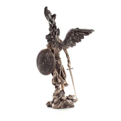 Archangel Michael: God-Like, One of the First Lords 36cm Veronese Bronze Electrolysis Full-length Statuette, Christian Veronese 