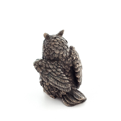 Owl or Glaucus: the sacred bird, symbol of wisdom, prudence, 7cm Veronese Bronze Electrolysis Full Body Statuette Veronese 3 - g