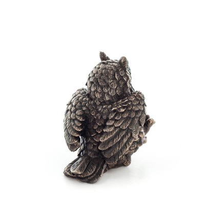 Owl or Glaucus: the sacred bird, symbol of wisdom, prudence, 7cm Veronese Bronze Electrolysis Full Body Statuette Veronese 4 - g