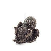 Owl or Glauca: the sacred bird, symbol of wisdom, prudence, reclining 7cm Veronese Bronze Electrolysis Full Body Veronese 1 - gr