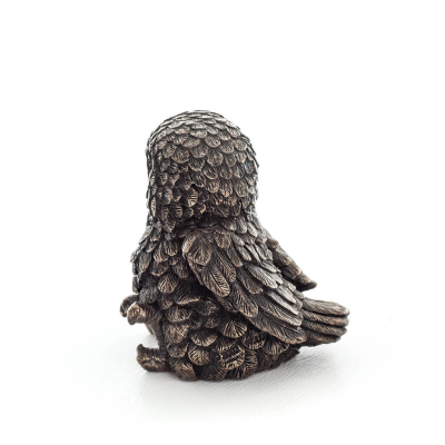 Owl or Glaucus: the sacred bird, symbol of wisdom, prudence, 7cm Full-length statuette with Veronese Bronze Electrolysis Verones