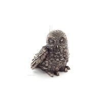 Owl or Glaucus: the sacred bird, symbol of wisdom, prudence, seated 7cm Veronese Bronze Electrolysis Full Body Statuette Verones