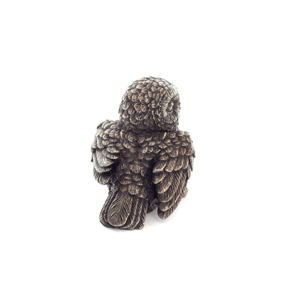 Owl or Glaucus: the sacred bird, symbol of wisdom, prudence, seated 7cm Veronese Bronze Electrolysis Full Body Statuette Verones