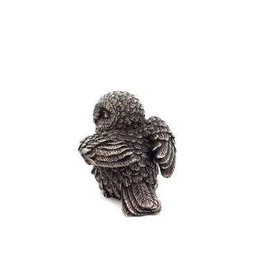 Owl or Glaucus: the sacred bird, symbol of wisdom, prudence, seated 7cm Veronese Bronze Electrolysis Full Body Statuette Verones