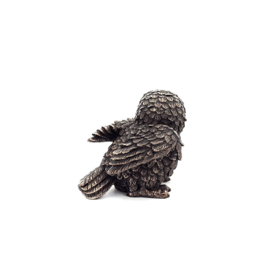 Owl or Glaucus: the sacred bird, symbol of wisdom, prudence, seated 7cm Veronese Bronze Electrolysis Full Body Statuette Verones