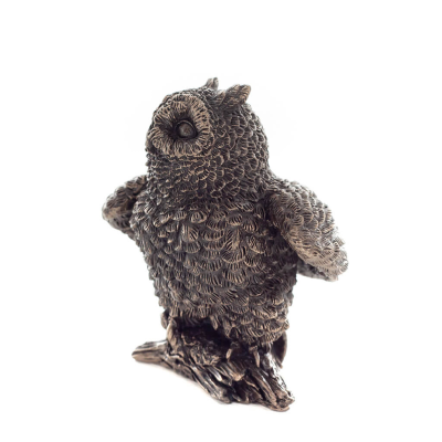 Owl or Glaucus: the sacred bird, symbol of wisdom, prudence, 6.5cm Veronese Bronze Electrolysis Full Body Statuette Veronese 2 -