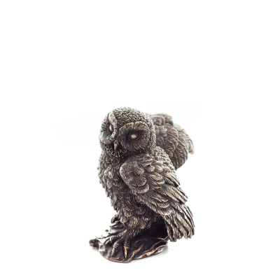 Uggla eller Glaucus: den heliga fÃ¥geln, symbol fÃ¶r visdom, fÃ¶rsiktighet, 6 cm Veronese Brons Electrolysis Helkroppsstatyett Vero