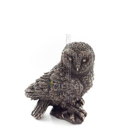Owl or Glaucus: the sacred bird, symbol of wisdom, prudence, 6cm Veronese Bronze Electrolytic Full Body Statuette Veronese 1 - g