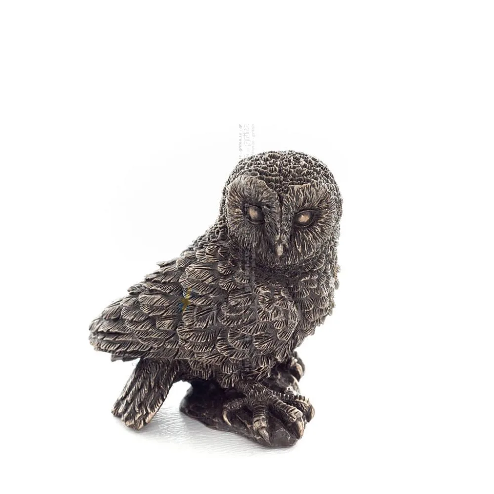 Owl or Glaucus: the sacred bird, symbol of wisdom, prudence, 6cm Veronese Bronze Electrolytic Full Body Statuette Veronese 1 - g