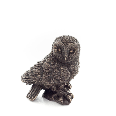 Owl or Glaucus: the sacred bird, symbol of wisdom, prudence, 6cm Veronese Bronze Electrolytic Full Body Statuette Veronese 1 - g