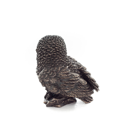Owl or Glaucus: the sacred bird, symbol of wisdom, prudence, 6cm Veronese Bronze Electrolytic Full Body Statuette Veronese 4 - g
