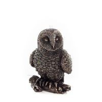 Owl or Glauca on a branch facing left 6cm Full Body Veronese Bronze Electroplating Figurine Veronese 1 - grifon.se 