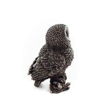 Uggla eller Glauca pÃ¥ en gren som vetter Ã¥t vÃ¤nster 6 cm helkroppsform Veronese brons galvanisering Veronese 5 - grifon.se 