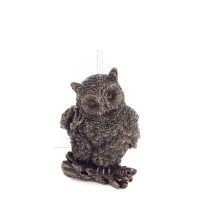 Owl or Glauca on Branch with Foot on Head 6cm Full Body Veronese Bronze Electrolysis Figurine Veronese 1 - grifon.se 