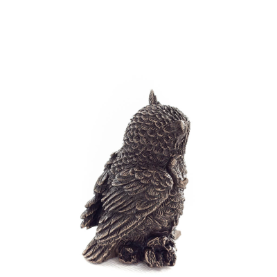 Owl or Glauca on Branch with Foot on Head 6cm Full Body Veronese Bronze Electrolysis Figurine Veronese 5 - grifon.se 