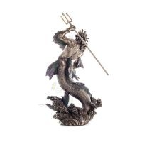 Neptune: The God of the Sea, Earthquakes, Earth, Storms and Words in Wave 28.5cm Veronese Bronze Electrolysis Statuette Veronese
