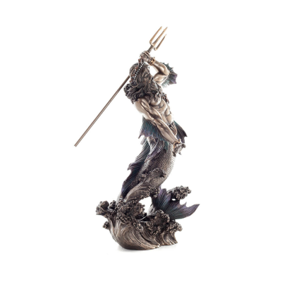 Neptune: The God of the Sea, Earthquakes, Earth, Storms and Words in Wave 28.5cm Veronese Bronze Electrolysis Statuette Veronese