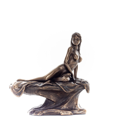 Woman Posing on a Rock 13.5x13cm Veronese Bronze Electroplating Full Body Figurine, Modern Decorative Veronese 6 - grifon.se 