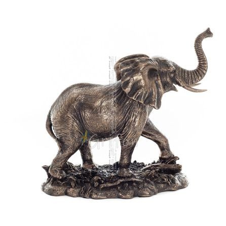 Elefant: symbol för styrka, skydd, visdom och lycka 16 cm Veronese brons galvaniserad helkroppsfigur Veronese 1 - grifon.se
