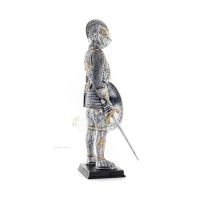 Medieval Knight Silver Gold Color 33cm Full Body Veronese Bronze Electrolysis Statue, Ancient Greece Veronese 4 - grifon.se 