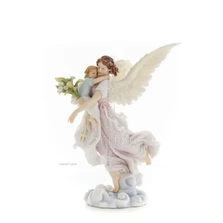 Ängel som håller ett barn och blommor 27cm Helfigur Figurin Veronese, religiös - andlig Veronese 1 - grifon.se 