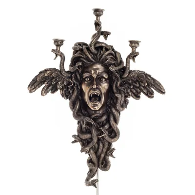 Medusa: Den vilda sjöjungfrun, Vägglampa 50x61,5 cm Byst, Veronese bronselektrolys Veronese 1 - grifon.se 