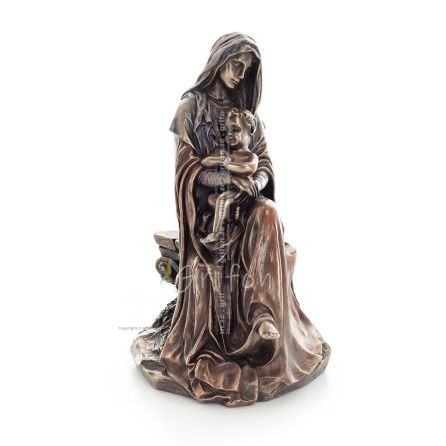 Virgin Mary the Virgin Mary or Theotokos with Jesus Christ 17cm Veronese Bronze Electrolysis Full Body Statue Veronese 1 - grifo