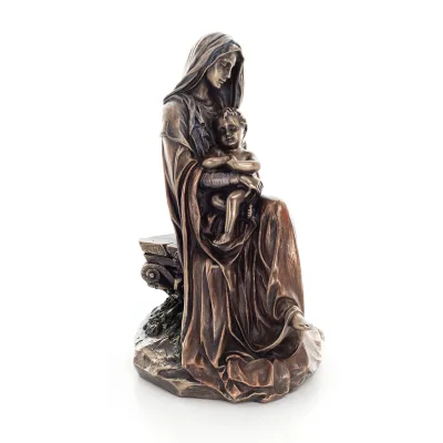 Jungfru Maria Jungfru Maria eller Theotokos med Jesus Kristus 17 cm Veronese Brons Elektrolys Helkroppsstaty Veronese 5 - grifon