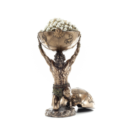 Atlas eller Atlas, Titan: The leader of the Titanids 32,5 cm Veronese Bronze Electrolysis Smyckeskrin, fÃ¶rvaringsfodral Veronese