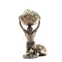 Atlas eller Atlas, Titan: The leader of the Titanids 32,5 cm Veronese Bronze Electrolysis Smyckeskrin, förvaringsfodral Veronese
