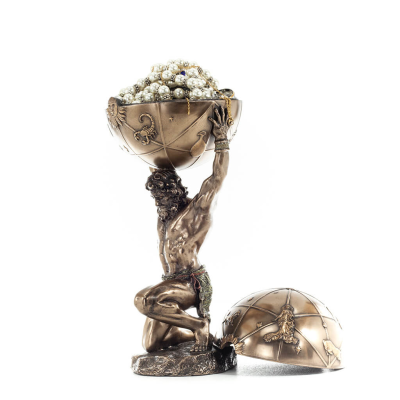 Atlas eller Atlas, Titan: The leader of the Titanids 32,5 cm Veronese Bronze Electrolysis Smyckeskrin, fÃ¶rvaringsfodral Veronese