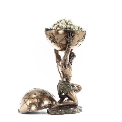 Atlas eller Atlas, Titan: The leader of the Titanids 32,5 cm Veronese Bronze Electrolysis Smyckeskrin, fÃ¶rvaringsfodral Veronese