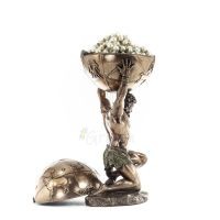 Atlas eller Atlas, Titan: The leader of the Titanids 32,5 cm Veronese Bronze Electrolysis Smyckeskrin, fÃ¶rvaringsfodral Veronese