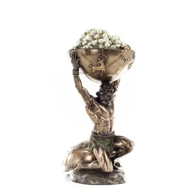 Atlas or Atlas, Titan: The leader of the Titanids 32.5cm Veronese Bronze Electrolysis Jewelry Box, Storage Case Veronese 6 - gri