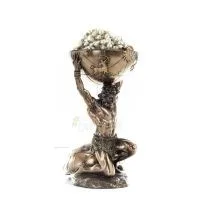 Atlas eller Atlas, Titan: The leader of the Titanids 32,5 cm Veronese Bronze Electrolysis Smyckeskrin, förvaringsfodral Veronese