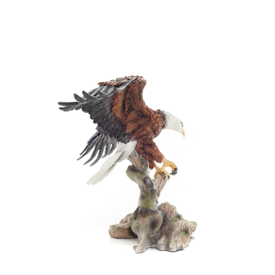 Färgad örn som verkar flyga över en trädstam, 40 cm helkroppsstaty i alabaster, Dekorativ Veronese 5 - grifon.se 