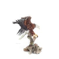 Colored eagle appearing to fly over a tree trunk, 40 cm full-body alabaster statue, Decorative Veronese 5 - grifon.se 