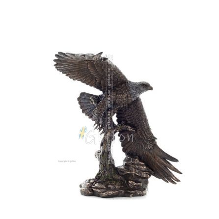Eagle catching fish & flying over the wave 38 cm Full-body statue with Bronze Electrolysis Veronese Veronese 1 - grifon.se