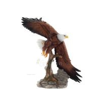 FÃ¤rgad Ã¶rn som verkar flyga Ã¶ver en trÃ¤dstam, 39 cm helkroppsstaty i alabaster, Dekorativ Veronese 1 - grifon.se 