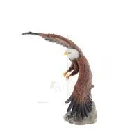 Färgad örn som verkar flyga över en trädstam, 39 cm helkroppsstaty i alabaster, Dekorativ Veronese 2 - grifon.se 