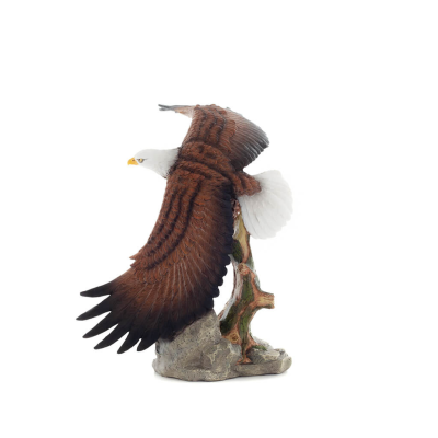 Colored eagle appearing to fly over a tree trunk, 39 cm full-body alabaster statue, Decorative Veronese 3 - grifon.se 