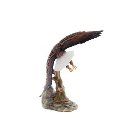 FÃ¤rgad Ã¶rn som verkar flyga Ã¶ver en trÃ¤dstam, 39 cm helkroppsstaty i alabaster, Dekorativ Veronese 4 - grifon.se 