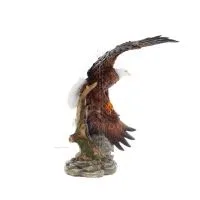 Colored eagle appearing to fly over a tree trunk, 39 cm full-body alabaster statue, Decorative Veronese 5 - grifon.se 